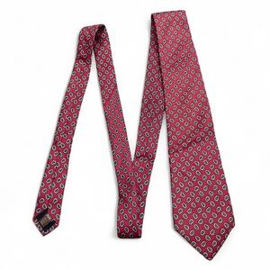 Lanvin Paris 100% Silk Red Paisley Men's Necktie